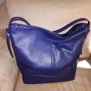 Cole Haan Dark Blue Leather Tote New with Tags